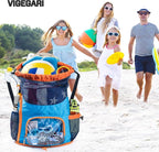 Mesh Drawstring Backpack with Shoe Compartment, Sandproof Beach Swim Bag with Wet Pocket, Pool Gym Shower Bag for Travel Summer Camp