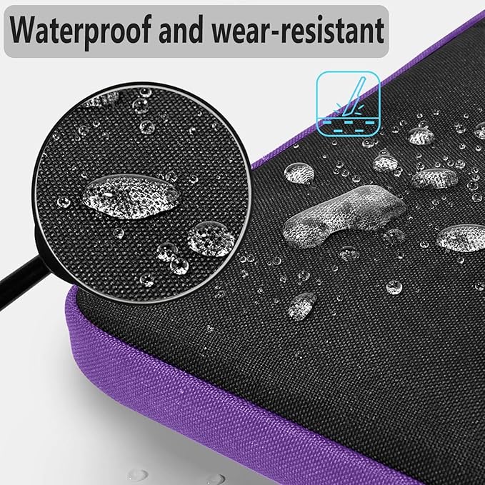 Hseok Laptop Shoulder Bag 13-14 inch Shockproof Water-Resistant HandBag with Small Case Compatible with MacBook Pro/Neo 14" M5/M4/M3/M2/M1, Mac Air/Pro 13.3", XPS 13/14, Most 13"-14" PC,Black-purple