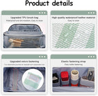 BOYATU Travel Makeup Bag Organizer Cosmetic Bag: 3 Pcs Set Make up Bags for Women with Handle - Waterproof Vegan Leather Toiletry Bags Travel Essentials Pouch with Compartments (F-02-Green)