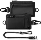 VULKIT Water-Resistant Keychain Wallet with Lanyard for Men and Women, Outdoor Zipper Pouch Wallet with Clear ID Window, for Hiking, Fishing, Skateboard and any Outdoor Activities, Shadow Trek