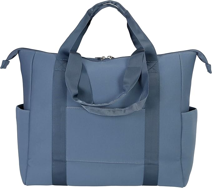 Jessica Simpson Countryside 3-Piece Set (21", Tote & Weekender) Expandable 8-Wheel Spinner Large Checked Luggage Suitcase, Oceanview