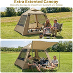 VINGLI Inflatable Camping Tent, All-Weather Inflatable Hot Tents with Stove Jack, Blow Up Tent for Camping with Mesh Doors & Windows, Inflatable Air Tents for Camping Adult
