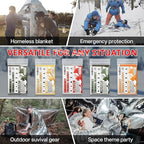SecuCaptain Survival Emergency Thermal Blankets: Extra Large 84” x63” 4/10/25/30/50/75/100 PCS Space Mylar Blanket Kit for Outdoor Cold Winter Camping Hiking Car Bug Out Bag or First Aid