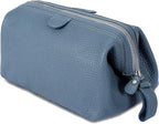 KomalC Premium Buffalo Leather Toiletry Bag for Men & Women With Water resistant Lining, Grooming Travel Pouch, Unisex Wash Bag for Toiletries, Gifts for Men and Women