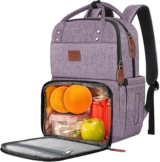 MATEIN Laptop Backpack with Lunch Box, Insulated Women Backpacks with Cooler Compartment, Fits 15.6 inch Laptop Water Resistent Tote Food Bag for College Beach Camping Picnics Hiking