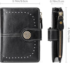 Small Wallet for Women Bifold Credit Card Holder RFID Blocking with Zipper Pocket