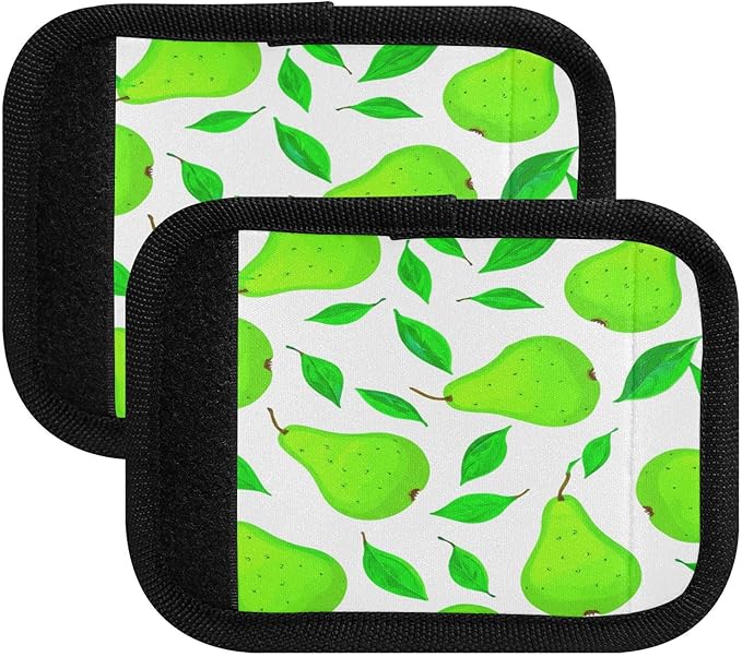 Pears 4 Pack Neoprene Suitcase Wraps, Luggage Handle Wraps with ID Tag, Non-Slip Suitcase Handle Covers for Travel, Bag Strap Pad