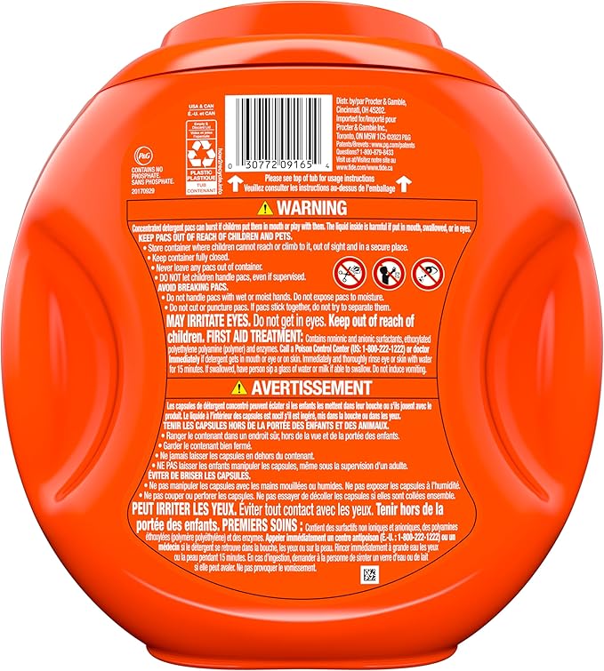 Tide PODS laundry detergent pacs, 3-in-1 Stain Remover, Odor Fighter, Color Protector, 76 Count, HE compatible, Original Scent