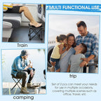 Ripeng 2 Pcs Portable Airplane Travel Foot Rest, Folding Camping Stool, Under Desk Foot Rest at Work for Long Flight, Home and Office Outdoor Hiking Fishing with Carry Bag