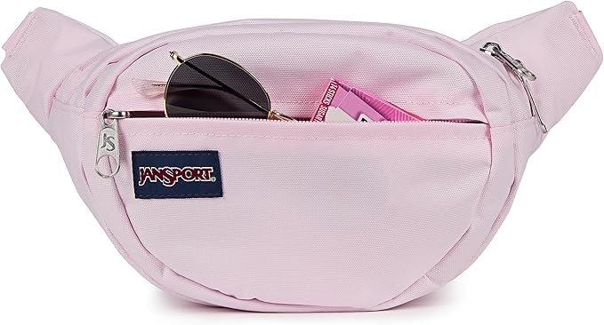 JanSport Fifth Avenue Fanny Pack Crossbody Bags for Women, Men - Stylish, Durable Waist Bag with Adjustable Belt, Main Zippered Pocket, Quick Stash Pocket - Travel Essentials - Black