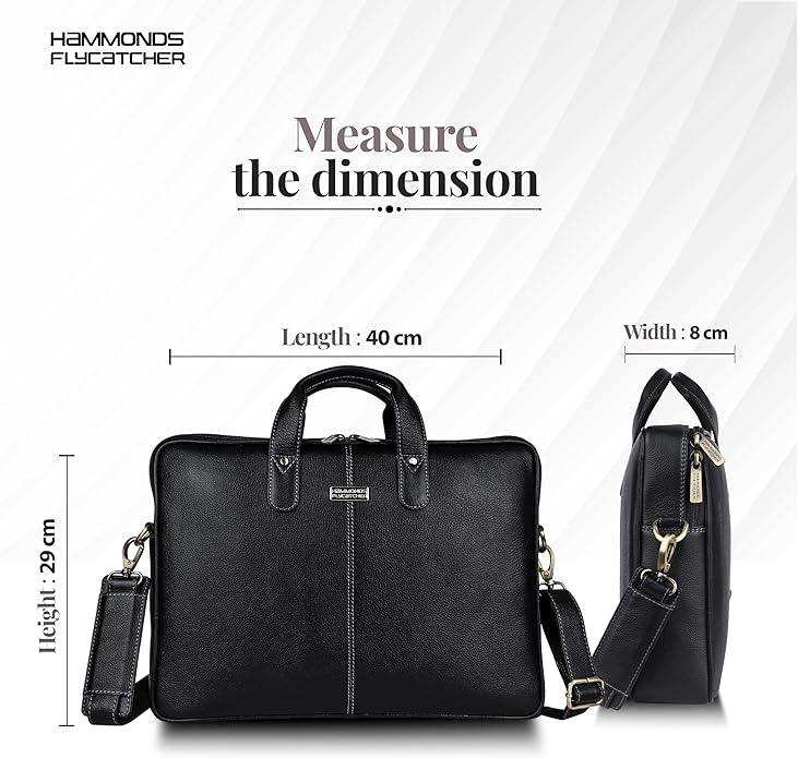 HAMMONDS FLYCATCHER Genuine Leather Laptop Bag for Men, Padded 15.6" Laptop Sleeve, Leather Messenger Bag for Men Briefcases