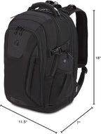 SwissGear Travel Tech Elite Laptop Backpack – Fits Laptops up to 16” – ScanSmart TSA-Friendly Backpack with USB Port, Shoe Compartment & Organizer Pockets – Black