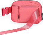 ODODOS Unisex Mini Belt Bag with Adjustable Strap Small Fanny Pack for Workout Running Traveling Hiking, Raspberry