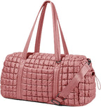 Quilted Travel Duffle Bag for Women Medium Weekender Bag Puffer Overnight Bag Large Soft Puffy Duffel Bag Carry-On Gym Bag Lightweight Personal Item Travel Bag for Trips Business Sport Airplane