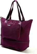 Baggallini Carryall Expandable Lightweight Travel Tote 22" Packable Folding Compact Nylon Washable Weekender w/Luggage Sleeve