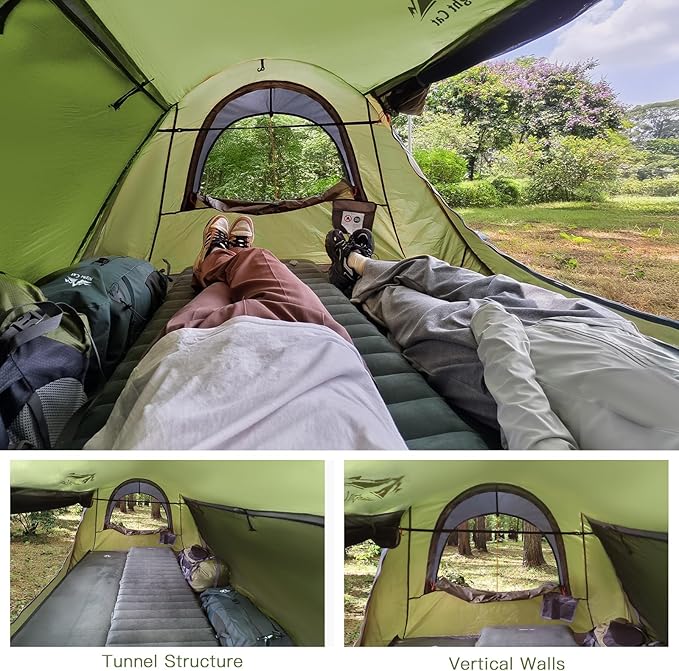 Night Cat Pop-up Camping Tent: 2 Person Tent Waterproof Instant Easy Setup Tunnel Tent