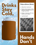 PartyPrints 1000 Pack Brown Blank Can Cooler Sleeves, Customizable Bulk Can Coolers, Extra-Thick Collapsible Drink Insulator Sleeve, Beer Can Coolers for Party Beverages