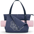 Gonex Yoga Mat Bag, Yoga Gym Bag Tote Bag with Multi Pockets For Women Men, Canvas Yoga Mat Carrier Take in Out Mat Easily For Pilates Travel Workout Office