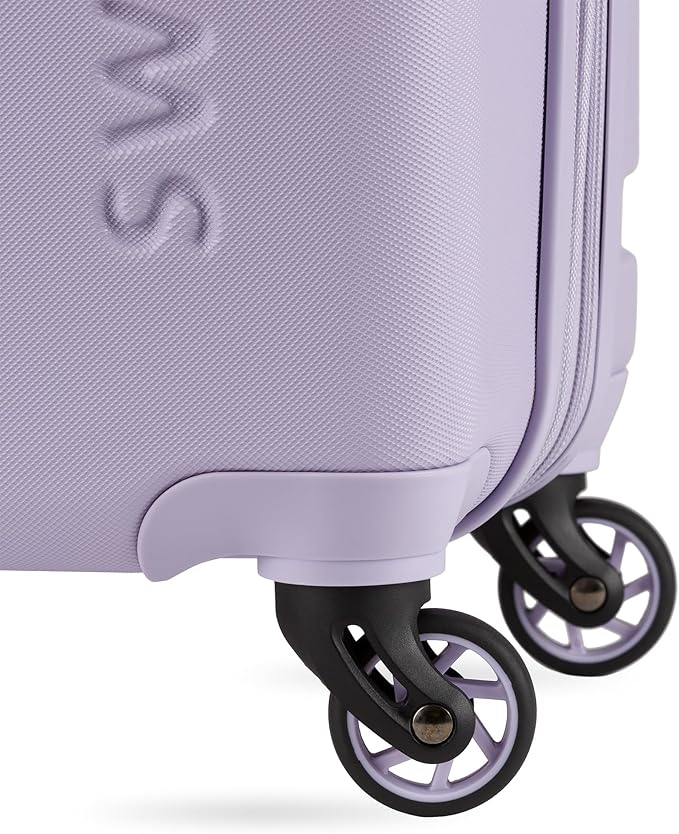 SwissGear 7366 Signature Hardside Expandable Luggage with Spinner Wheels, TSA Lock, Cup-Holder, Evening Haze, Carry-On 19-Inch
