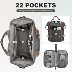LOVEVOOK Laptop Backpack for Women Work Travel Commuter Backpack Business Computer Bag Doctor Nurse Bags College Backpack Purse, 15.6 Inch, Dark Grey-brown