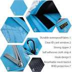 Travel Neck Wallet, RFID Blocking Passport Holder with Adjustable Neck Strap for Men and Women to Keep Cash, Credit Cards and Travel Documents Safe - Blue