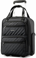 LUGGEX Underseat Carry On Luggage with Wheels, UDK Stylish Lightweight Under Seat Luggage, Soft Sided Personal Item Suitcase for Short Trip (UX-Core, All Black, 16 Inch)