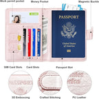 Herain Passport Holder for Travel Essentials, 2 Pcs Passport Cover Wallet Case Travel Gifts Women Men Family, RFID Passports Book Card Holders Travels Cruise Accessories Must Haves