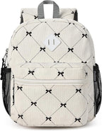 STEAMEDBUN Corduroy Toddler Backpack for Girls Boys 2-4, Kids Preschool Backpack for Kindergarten - Bow