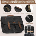 RAINSMORE Messenger Bag for Men 15.6-17.3 Inch Laptop Bag Water-resistant Canvas Briefcase Computer Satchel for Work College