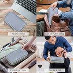 FYY Electronic Organizer, Travel Cable Organizer Bag Pouch Electronic Accessories Carry Case Portable Waterproof Double Layers Storage Bag for Cable, Charger, Phone, Earphone, Medium Size, Light Grey