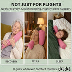 Dot&Dot Twist Memory Foam Travel Pillow for Airplanes - Neck Pillow for Sleeping - Airplane Pillow for Neck Support, Chin, Lumbar and Leg - Bendable Neck Roll Pillow Travel Essentials