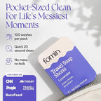 FOMIN - Antibacterial Paper Soap Sheets for Traveling - 100 Lavender Portable Hand Soap Sheets for Travel in Tin - Dissolvable Mini Portable Travel Soap Sheet for Hand Washing, Camping and Hiking