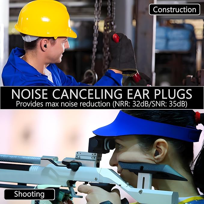 Quality Foam Earplugs 200 Pair - 32dB Noise Cancelling Soft High Decibel Ear Plugs for Noise Reduction Ear Protection Construction Loud Music Shooting Guns Work Safety Hearing Protection Ear Plugs