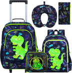 WZLVO Kids Luggage for Boys and Girls, Cute Dinosaur Unicorn Rolling Wheels Suitcase for Toddler Children
