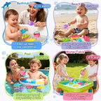 Fajiabao Bath Toys for Kids Ages 1-3 Toddler Bath Toys Mold Free for 2-4 Stacking Boat Water Table Pool Sand Bathtub Sensory Toys for Girls Boys Gifts