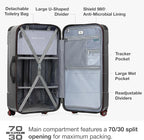 Traveler's Choice Maxporter II Polycarbonate Hardside Trunk with Spinner Wheels, Gray, 31-Inch Large Trunk