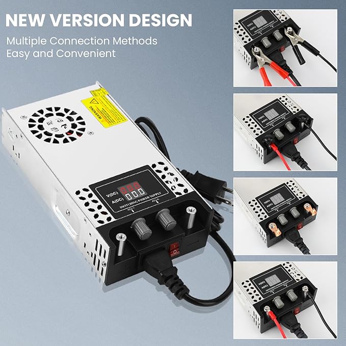 Adjustable 0-24V Power Supply 25A 600W, 110V AC to DC 0-24V Buck Converter 0-25A 600W Power Supply with LCD Display Adjustable Voltage Current 110V/220V AC to 24V DC Converter