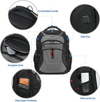 KROSER TSA Friendly Travel Laptop Backpack 17.3 inch XXXL Gaming Backpack Water-Repellent College Daypack Business Backpack with RFID Pockets & USB Port for Men/Women-Black/Grey