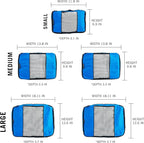 TravelWise 5 Piece Packing Cubes Set, Lightweight Luggage Organizer with Mesh Panels and 2 Way Zippers, Includes Small, Medium and Large Cubes for Travel, Blue