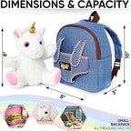Naturally KIDS Toddler Backpack w Unicorn Toys, 2 Year Old Girl Birthday Gift, 3 Year Old Girl Gift Boy, Toddler Unicorn Toy
