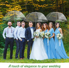 Dansydaisy 12 Pcs Wedding Favors for Guest Umbrella Gifts Bulk 52 Inch Large Dome Rain Windproof Stick Umbrellas with Thank You Tags and Rope Guest Souvenirs for Wedding Party Bridal Favors