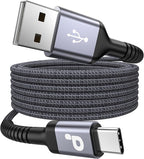 Extra Long USB A to USB C Cable 15FT, USB C Cable Fast Charging, Upgraded Extra Durable Braided USB C Cord for iPhone 17 16 15 Pro Max, MacBook Pro, Sam sung Galaxy S10 S9 Plus, LG and More-1Pack
