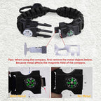 Survival Bracelets, Paracord Bracelets (2 pcs) with Loud Whistle Light Flint, Adjustable Compass Bracelet for Outdoor Camping Hiking Fishing Hunting, Multitools Tactical Gear, Bearable 300 lb