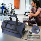 Gym Bag for Men Women, Sport Duffle Bag with Wet Pocket & Shoes Compartment, Water Resistant Overnight Weekender Bag Duffel Bag