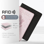 VIDIVICI 2 Pack Passport & Vaccine Card Holder - Pink&Black RFID Blocking Travel Must Have