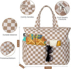 Trifabricy Beach Bags for Women Waterproof Sandproof Women Tote Bag, Large Beach Bag with Zipper for Gym Travel Vocation