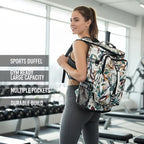 Gym Duffle Bag Backpack with Shoe Compartment,4 ways Travel Backpack for Women and Men,Multi-Functional Weekender bag with Waterproof Layer&Laptop Compartment for Fitness, Travel,Camping