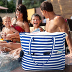 Iioscre Beach Bag for Women, Causal Hobo Pool Bags with Zipper Inner Pocket, Foldable Swim Tote Bag for Vacation Essentials