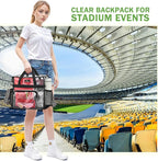 MAY TREE Clear Bag for Stadium Events, 12x6x12 Clear Tote Bag with Removable Strap, Transparent Bag for Concert Sports Gym, Leopard-Strap