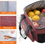 Lifewit Large Lunch Bag, Insulated Lunch Box, Soft Cooler Cooling Tote for Adult Men Women, Burgundy 24-Can (15L)